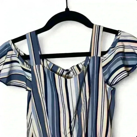 Lily Bleu - White/yellow/blues cold shoulder - romper - Girls size 12 - Picture 3 of 6